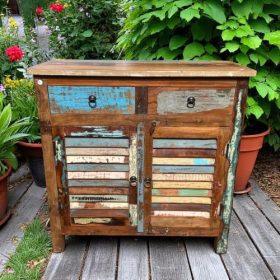 kh27 121 b indian furniture recycled shutter sideboard front