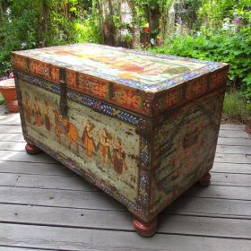 kh27 207 a indian furniture large hand painted trunk right