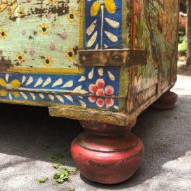kh27 207 a indian furniture large hand painted trunk foot