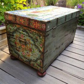 kh27 207 a indian furniture large hand painted trunk back