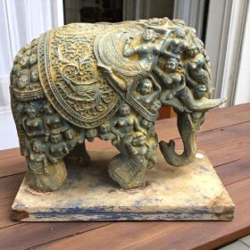 k82 7052 a indian accessory gift ornate elephant statues left side