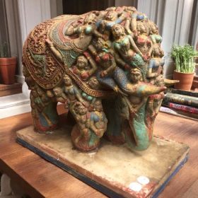 k82 7052 b indian accessory gift ornate elephant statues left