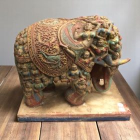 k82 7052 b indian accessory gift ornate elephant statues left side