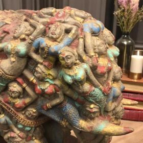 k82 7052 b indian accessory gift ornate elephant statues close