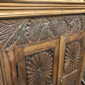 k82 7057 indian furniture sunburst cabinet close left
