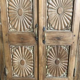 k82 7093 indian furniture sunburst door cabinet close