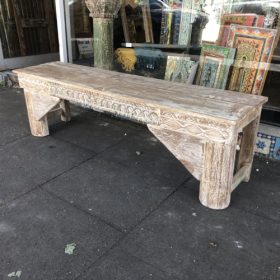 k82 7095 b indian furniture carved fronted bench right