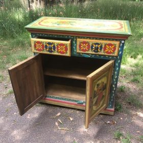 k82 7217 indian furniture charming painted cabinet open