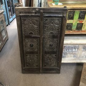 k82 7220 indian furniture carved doored mirror front