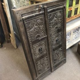 k82 7220 indian furniture carved doored mirror left