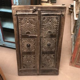 k82 7220 indian furniture carved doored mirror closed