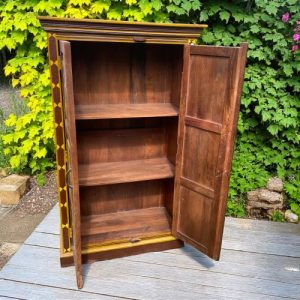k82 7221 indian furniture painted brown cabinet open