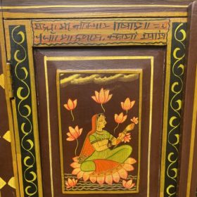 k82 7221 indian furniture painted brown cabinet close