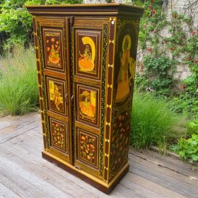 k82 7221 indian furniture painted brown cabinet right