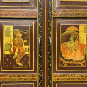 k82 7221 indian furniture painted brown cabinet details