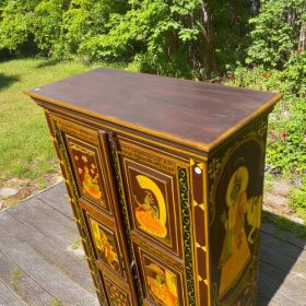 k82 7221 indian furniture painted brown cabinet top