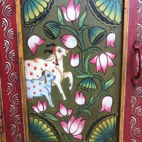 k82 7222 indian furniture hand painted cabinet details