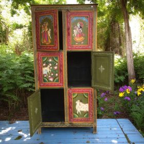 k82 7222 indian furniture hand painted cabinet inside