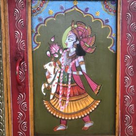k82 7222 indian furniture hand painted cabinet figure