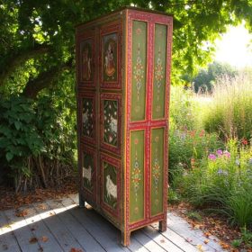 k82 7222 indian furniture hand painted cabinet right