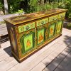 k82 7226 indian furniture painted green sideboard main