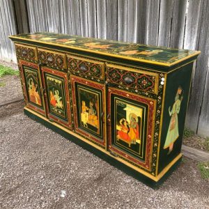 k82 7228 indian furniture large dark green sideboard right