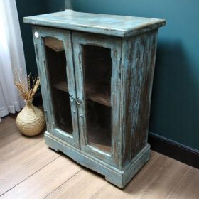 k82 7239 indian furniture small glass door cabinet right