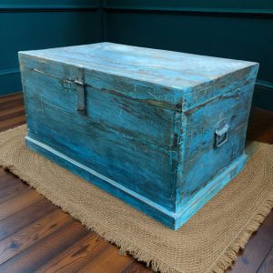 kh27 154 indian furniture rustic blue trunk main