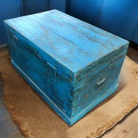kh27 154 indian furniture rustic blue trunk catch