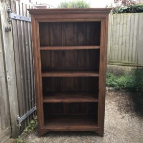kh27 196 indian furniture teak shelved bookcase front