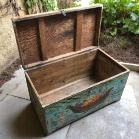 kh27 207 b indian furniture large hand painted box open