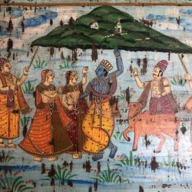 kh27 207 b indian furniture large hand painted box top close
