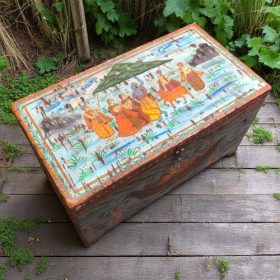 kh27 207 b indian furniture large hand painted box top