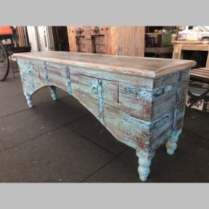 k82 4895 indian furniture low blue console table main