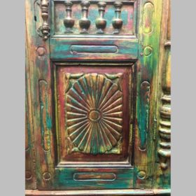 k82 7045 indian furniture cabinet with a tiled top left carvings