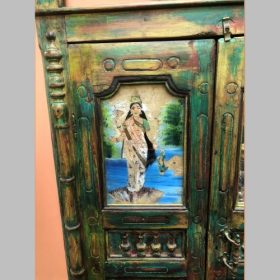 k82 7045 indian furniture cabinet with a tiled top close left