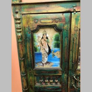 k82 7045 indian furniture cabinet with a tiled top close left