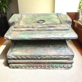 k82 7083 a indian accessory gift old vintage pillar bases front