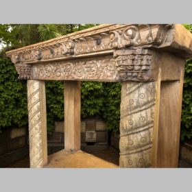 k82 7186 indian furniture console with lower shelf close