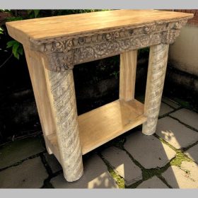 k82 7186 indian furniture console with lower shelf left