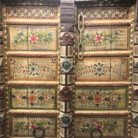 k82 8124 indian furniture vintage old teak door close detail