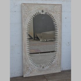 kh28 198 indian furniture 'oval' mango wood mirror factory