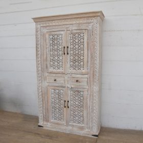 kh28 246 indian furniture floral jali cabinet factory