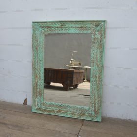 kh28 254 indian furniture large pale teal mirror factory