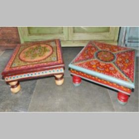 kh28 261 indian furniture red hand painted bajot factory