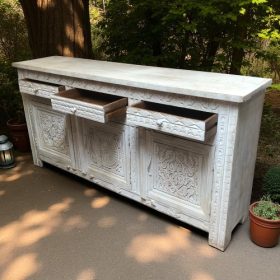 k82 7047 indian furniture elegant white sideboard open