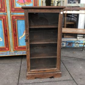 k82 7049 indian furniture slim teak glass door unit freestanding