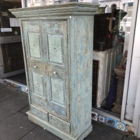 k82 7053 indian furniture sunburst teak door cabinet right