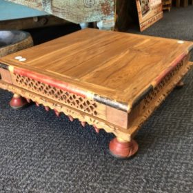 k82 7070c a indian furniture carved low bajot tables nodules