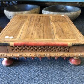 k82 7070c a indian furniture carved low bajot tables red